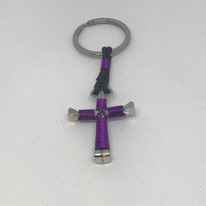 Cross of Nails Keychain (Purple)