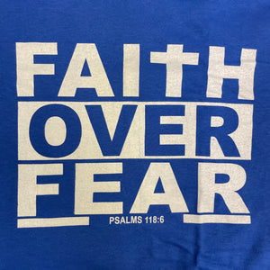 Faith Over Fear (T-Shirt) Blue/White