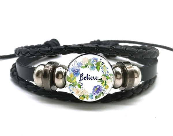 Believe - Snap Jewelry Charm Bracelet