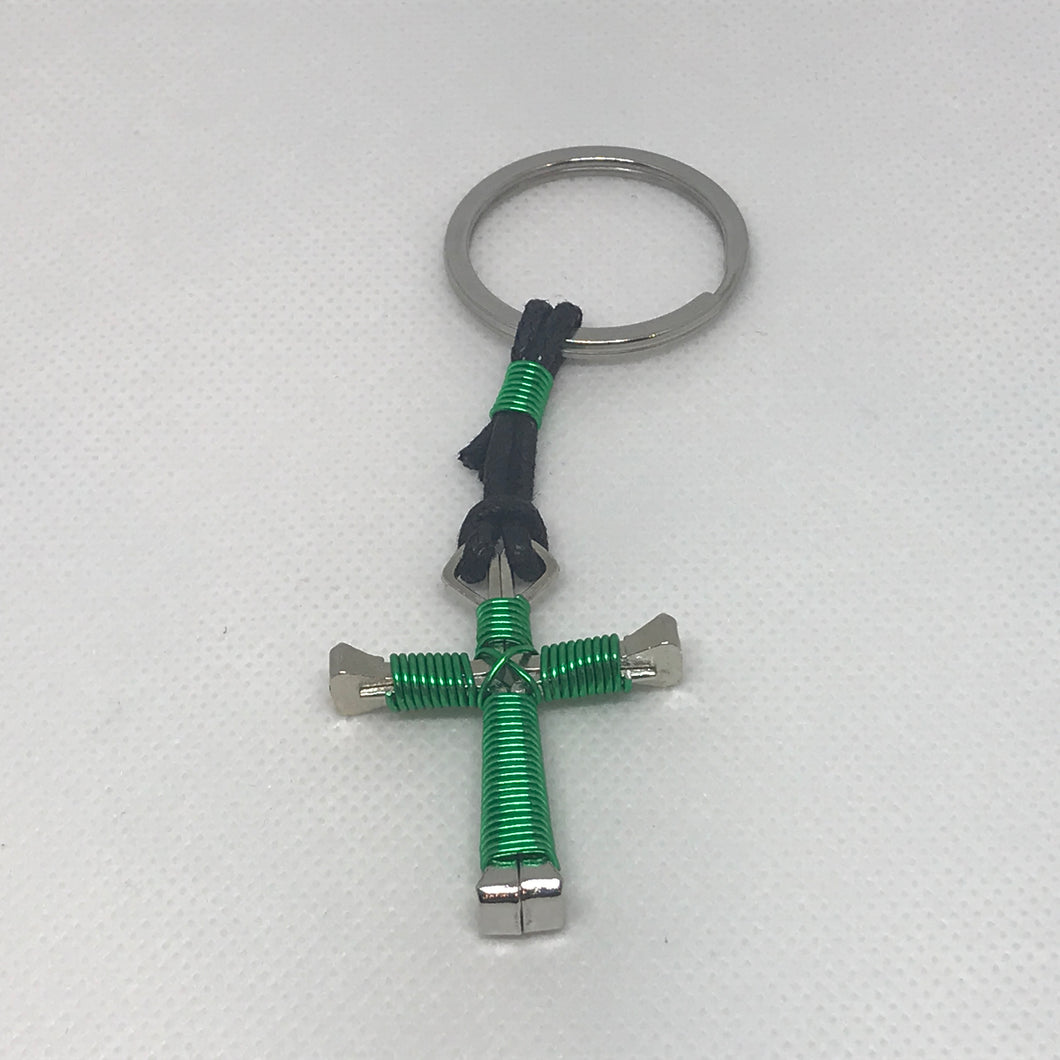 Cross of Nails Keychain (Green)