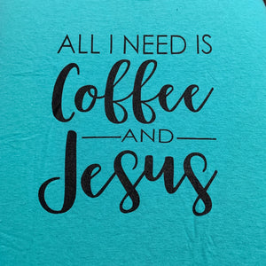 Coffee and Jesus (T-Shirt) Scuba Blue