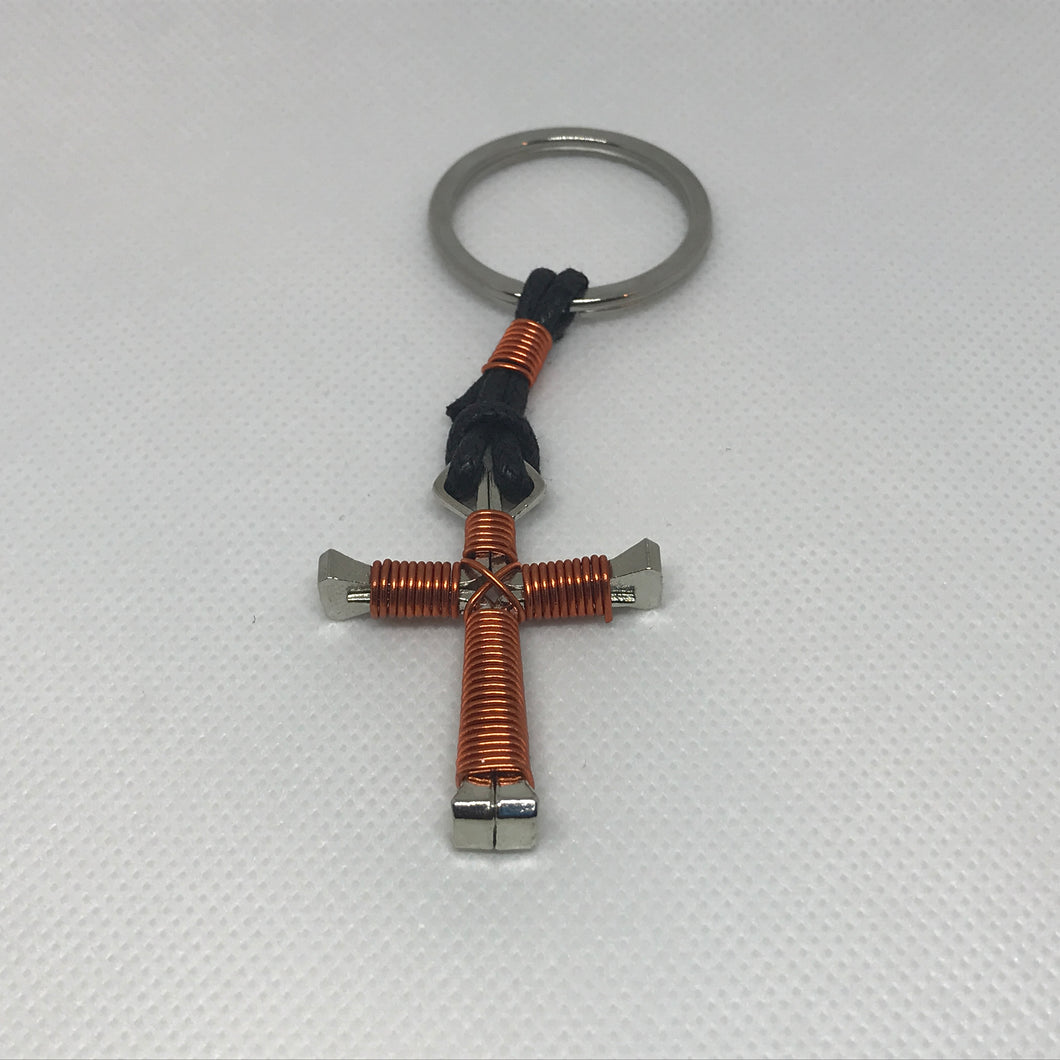 Cross of Nails Keychain (Orange)