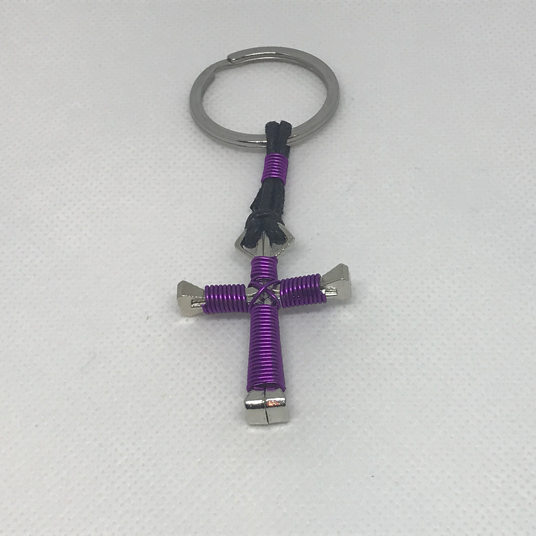 Cross of Nails Keychain (Purple)