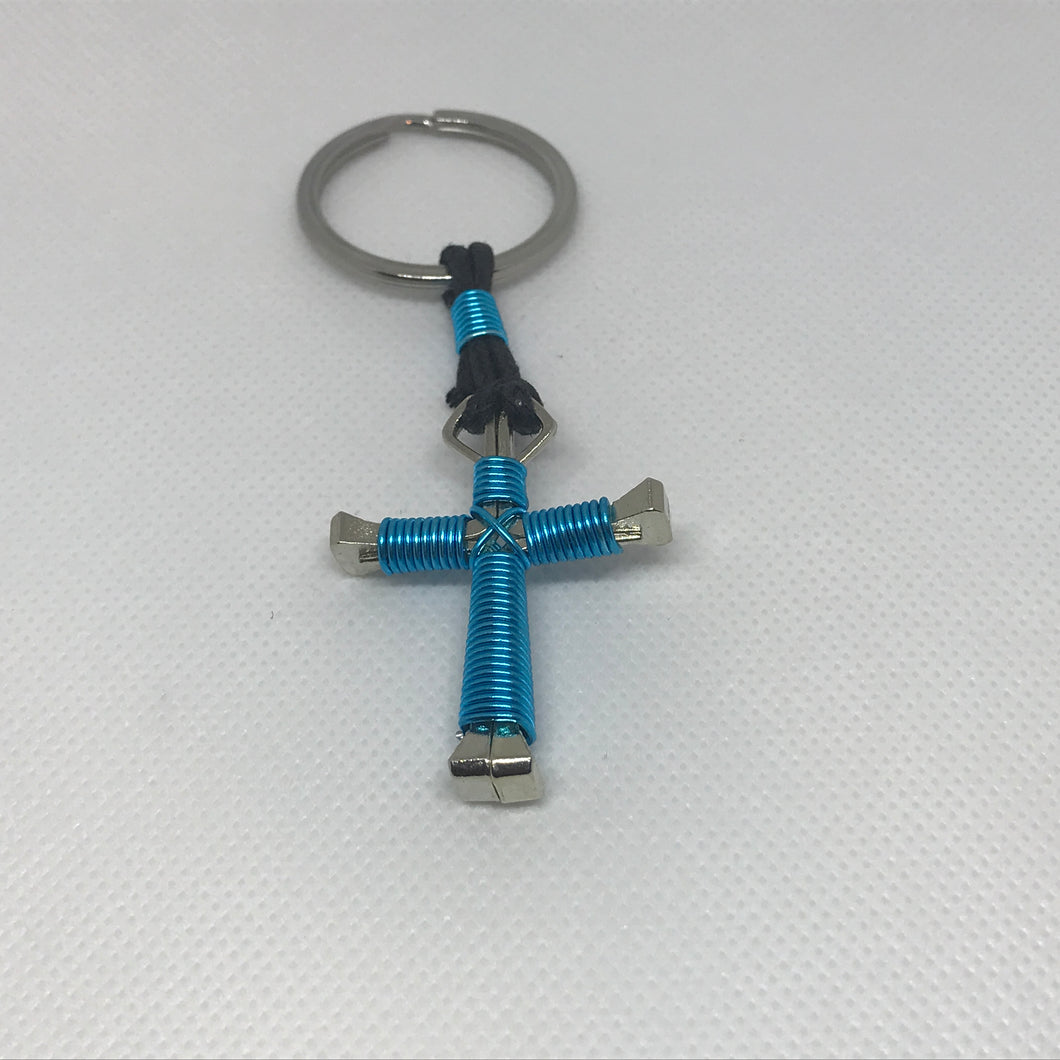 Cross of Nails Keychain (Turquoise)