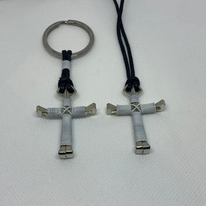 Cross of Nails Necklace and Keychain Combo (Multiple Color Options)