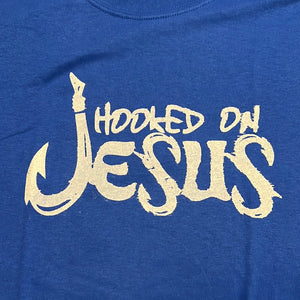 Hooked on Jesus (T-Shirt) Blue