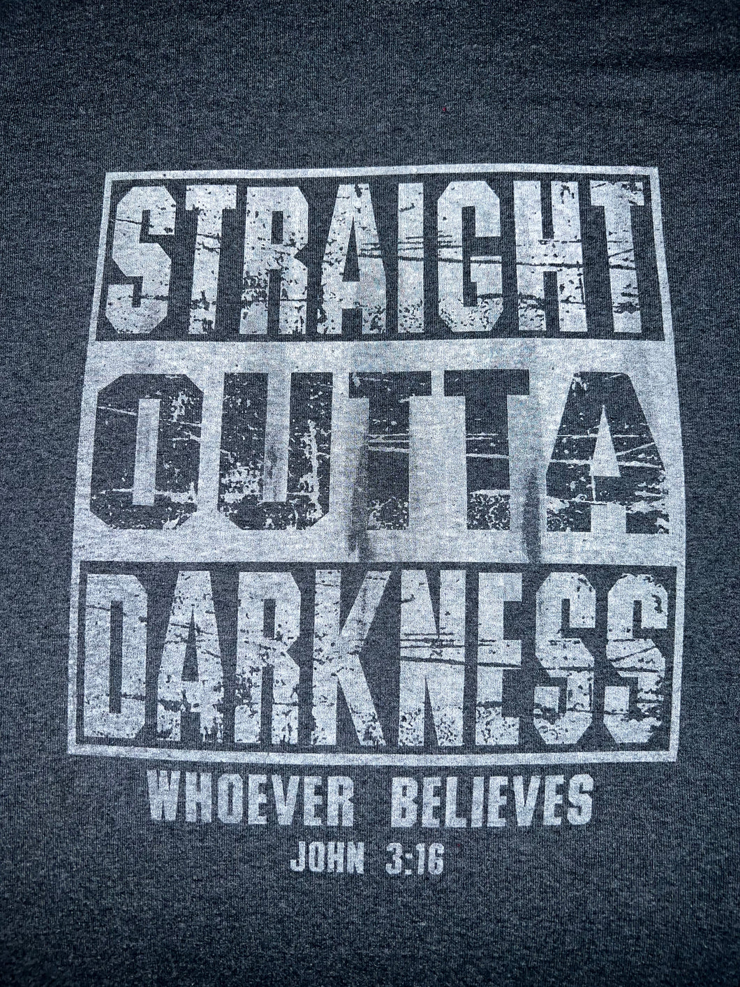 Straight Outta Darkness (T-Shirt) Gray